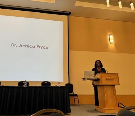 Jessica Price giving a presentation