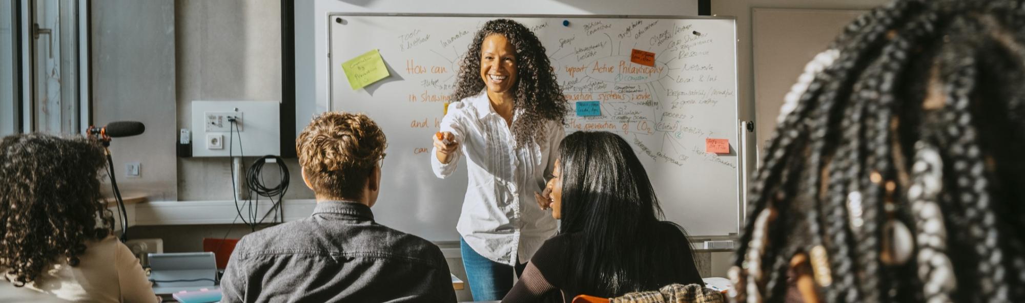 Person giving presentation