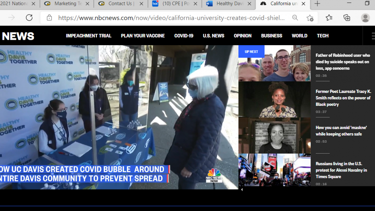 NBC News story Healthy Davis Together